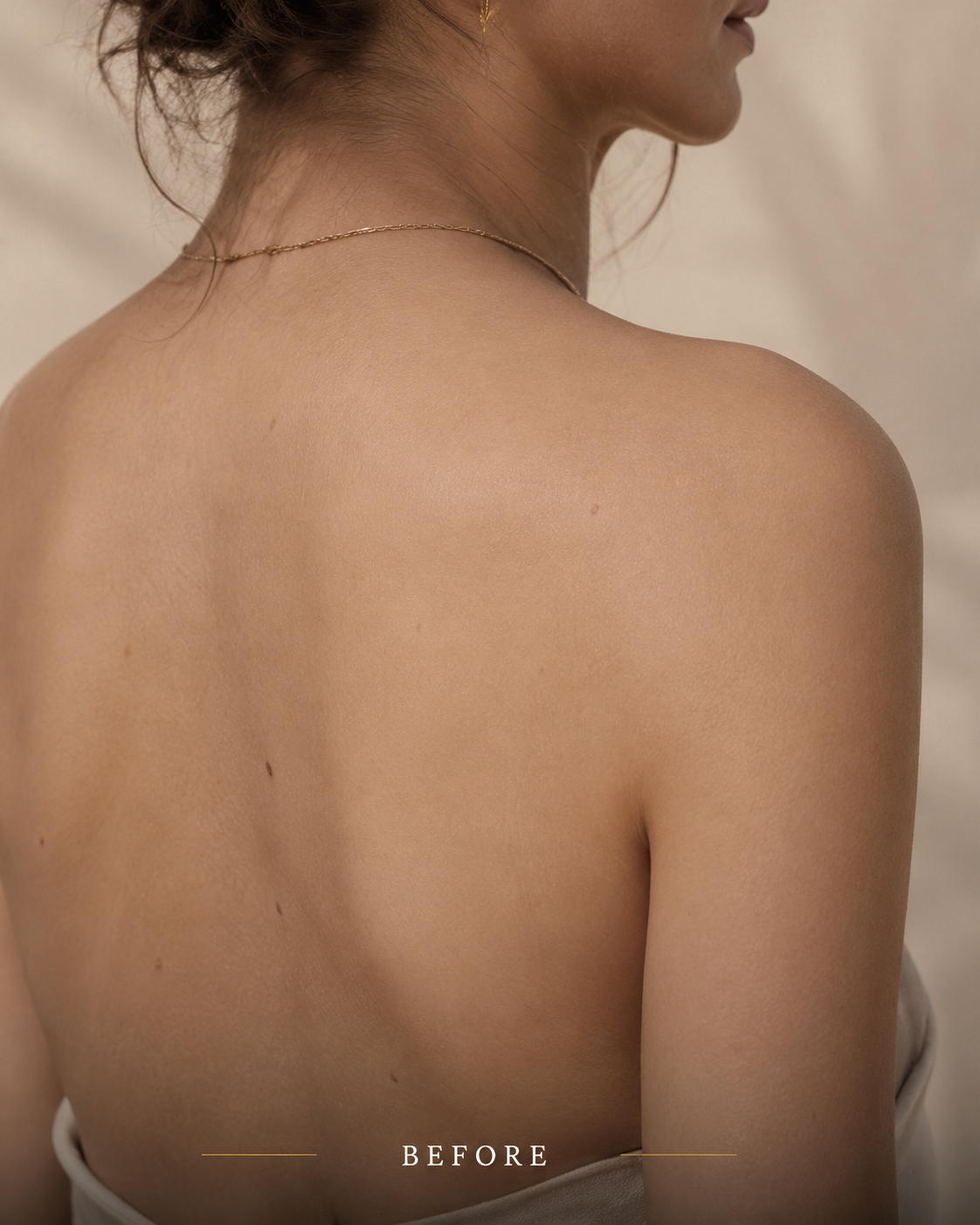 Before applying Shimmer Sun Elixir